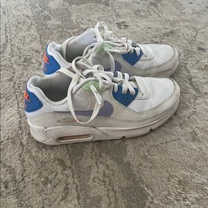 Nike White and Blue Air Sneakers